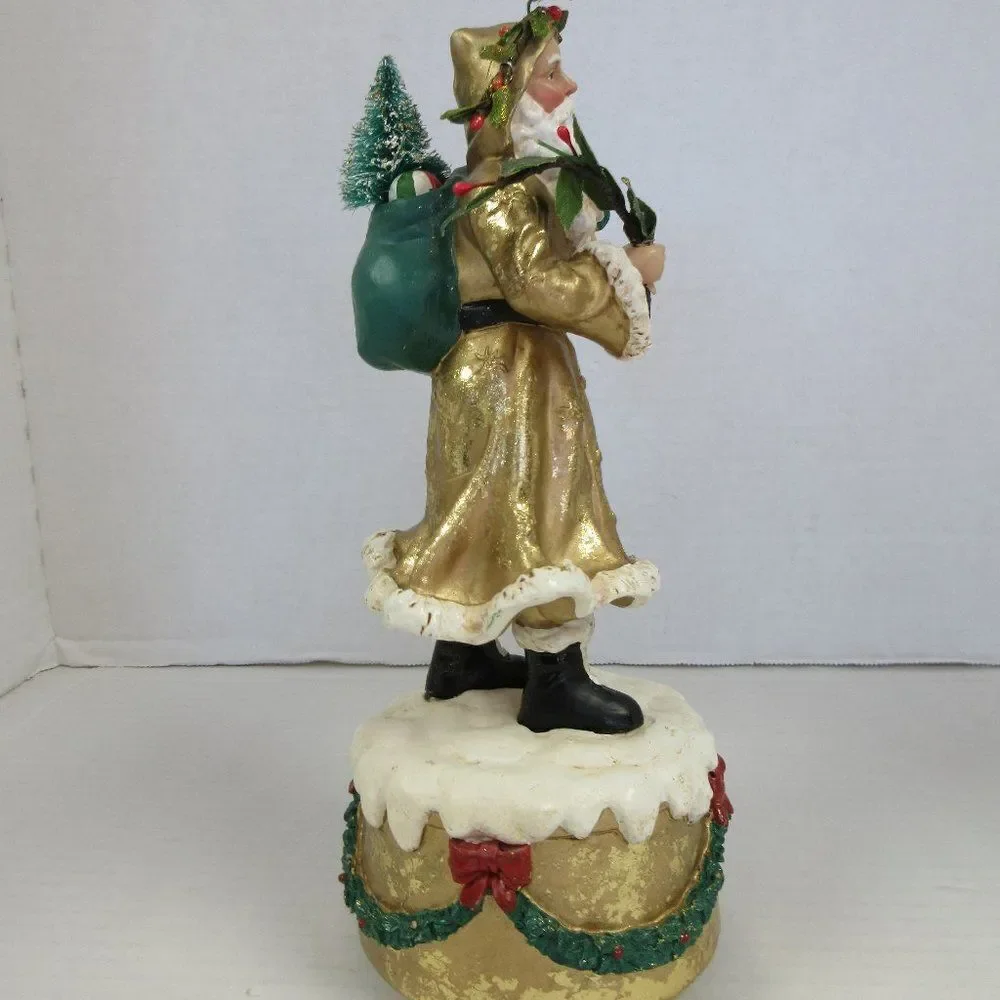DEPT 56 Old World Santa Gold Music Box Oh Christmas Tree Father Frost St‎ Nick